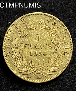 ,MONNAIE,EMPIRE,5,FRANCS,OR,NAPOLEON,1856,