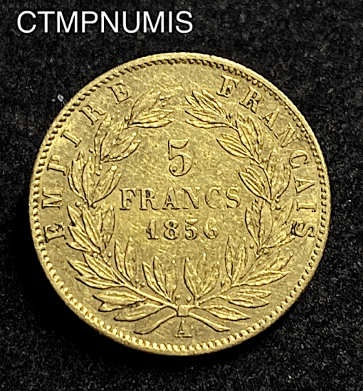 ,MONNAIE,EMPIRE,5,FRANCS,OR,NAPOLEON,1856,