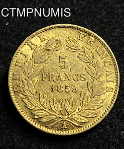 ,MONNAIE,5,FRANCS,OR,NAPOLEON,1859,