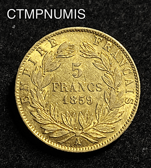 ,MONNAIE,5,FRANCS,OR,NAPOLEON,1859,
