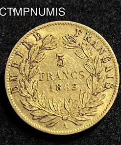 ,MONNAIE,5,FRANCS,OR,NAPOLEON,1863,
