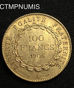 ,MONNAIE,100,FRANCS,OR,GENIE,1906,