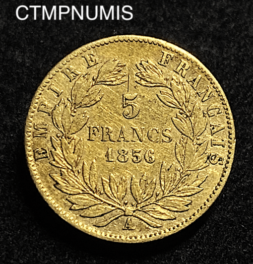 ,MONNAIE,5,FRANCS,OR,NAPOLEON,1856,