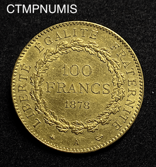,MONNAIE,100,FRANCS,OR,GENIE,1878,