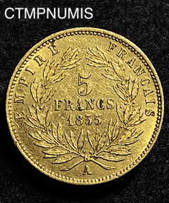 ,MONNAIE,5,FRANCS,OR,NAPOLEON,1855,