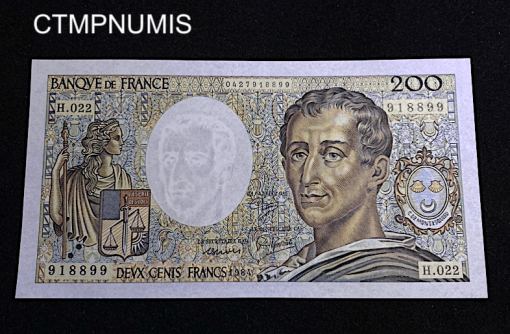 ,BILLET,200,FRANCS,MONTESQUIEU,1984,