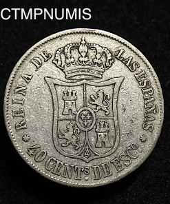 ,MONNAIE,ESPAGNE,40,CENTIMOS,ARGENT,1865,SEVILLE,