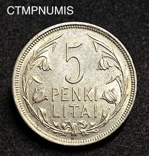 ,MONNAIE,LITHUANIE,5,LITAI,ARGENT,1925,