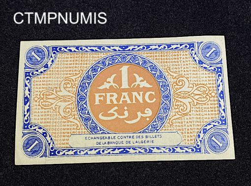 ,BILLET,ALGERIE,1,FRANC,1922,CONSTANTINE,NEUF,