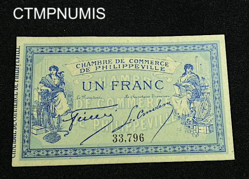 BILLET,ALGERIE,1,FRANC,1914,PHILIPPEVILLE,