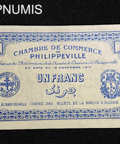 ,BILLET,ALGERIE,1,FRANC,1914,PHILIPPEVILLE,