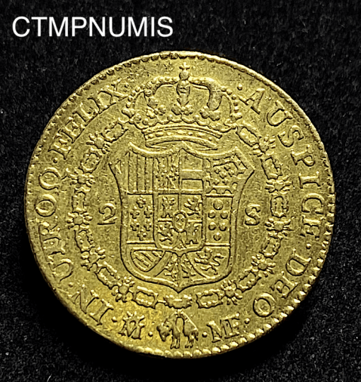 ,MONNAIE,ESPAGNE,2,ESCUDOS,OR,1790,MADRID,