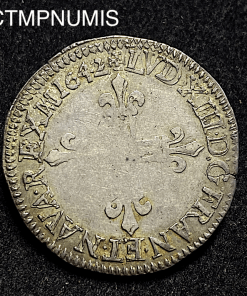 ,MONNAIE,ROYALE,LOUIS,XIII,1/8,ECU,1642,B,ROUEN,