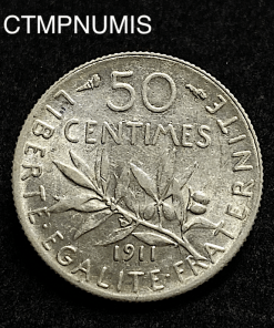 ,50,CENTIMES,ARGENT,SEMEUSE,1911,