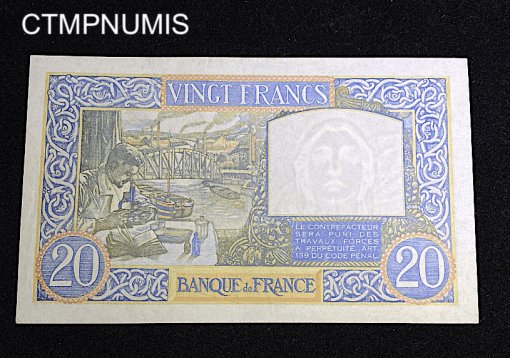 ,BILLET,20,FRANCS,SCIENCE,TRAVAIL,26,9,1940,