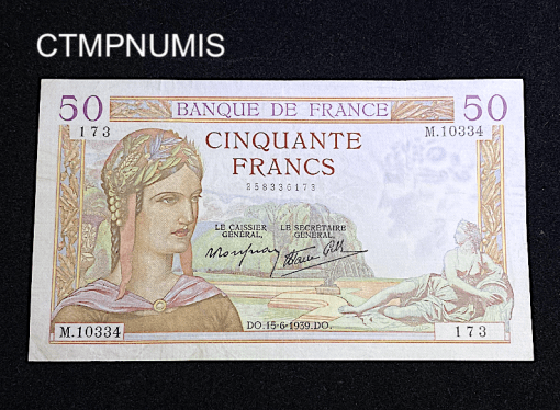 ,BILLET,50,FRANCS,CERES,15,6,1939,