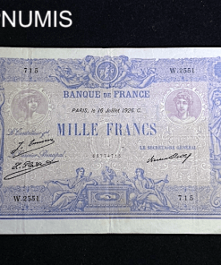 ,BILLET,1000,FRANCS,BLEU,ROSE,16,7,1926,