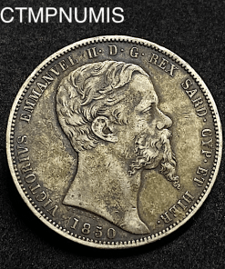 ,ITALIE,5,LIRE,ARGENT,1850,TURIN,