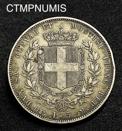 ,ITALIE,5,LIRE,ARGENT,1850,TURIN,