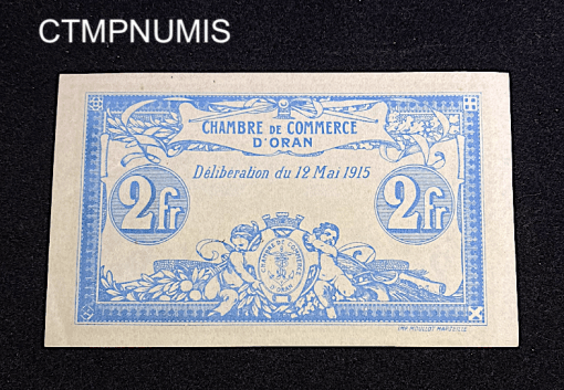 ,BILLET,ALGERIE,2,FRANCS,1915,ORAN,