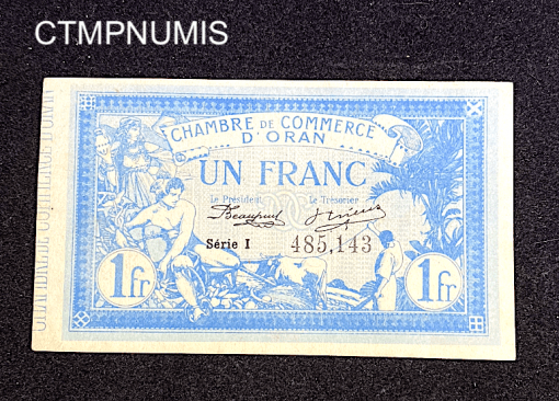 ,BILLET,ALGERIE,1,FRANC,ORAN,1915,