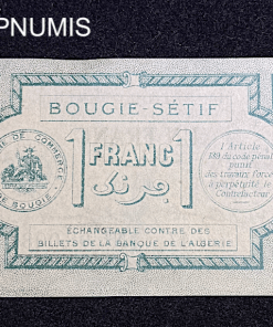 ,BILLET,1,FRANC,BOUGIE,SETIF,1915,