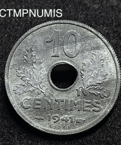 ,MONNAIE,ESSAI,10,CENTIMES,1941,ZINC,