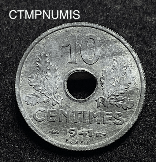 ,MONNAIE,ESSAI,10,CENTIMES,1941,ZINC,