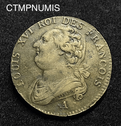 ,MONNAIE,LOUIS,XVI,12,DENIERS,1791,