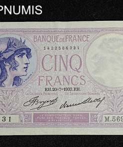 ,BILLET,5,FRANCS,VIOLET,1933,SPL,