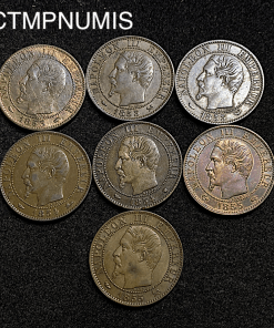 ,LOT,MONNAIE,5,CENTIMES,NAPOLEON,TETE,NUE,