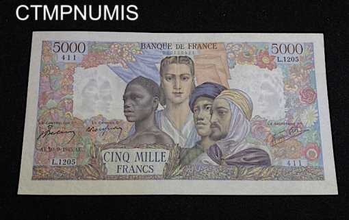 ,BILLET,EMPIRE,FRANCAIIS,5000,FRANCS,20,9,1945,