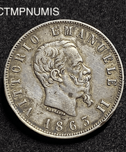 ,MONNAIE,ITALIE,2,LIRE,ARGENT,1863,N,NAPLES,