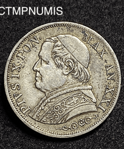 ,MONNAIE,ITALIE,VATICAN,1,LIRE,ARGENT,1866,