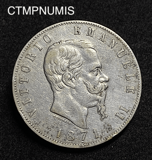 ,MONNAIE,ITALIE,5,LIRE,1871,R,ROME,ARGENT,