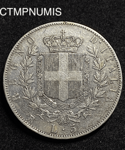 ,MONNAIE,ITALIE,5,LIRE,1871,R,ROME,ARGENT,