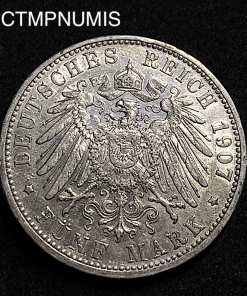 ,ALLEMAGNE,BADEN,5,MARK,ARGENT,1907,