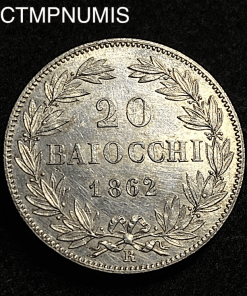 ,MONNAIE,VATICAN,20,BAIOCCHI,ARGENT,1862,ROME,