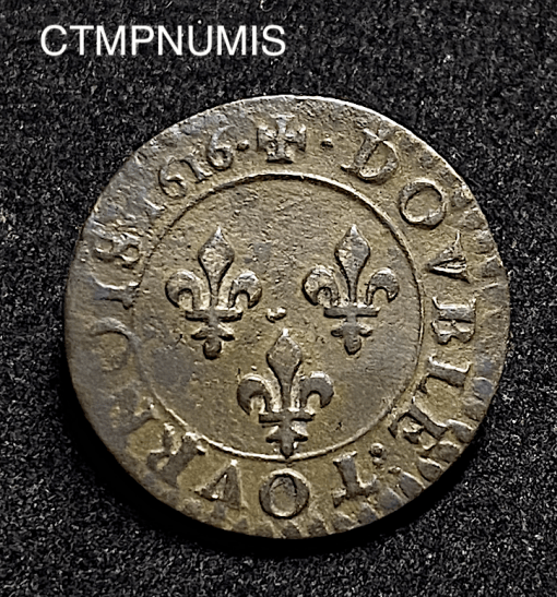 ,ROYALE,LOUIS,XIII,DOUBLE,TOURNOIS,1616,X,AMIENS,