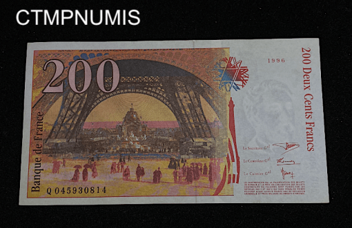 ,BILLET,200,FRANCS,EIFFEL,1996,