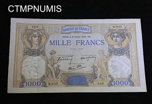 ,BILLET,1000,FRANCS,CERES,1940,MERCURE,