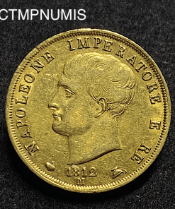 ,MONNAIE,ITALIE,40,LIRE,OR,NAPOLEON,1812,