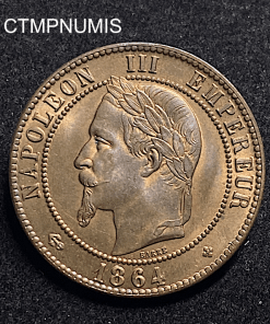 ,MONNAIE,EMPIRE,10,CENTIMES,NAPOLEON,III,1864,BB,STRASBOURG,