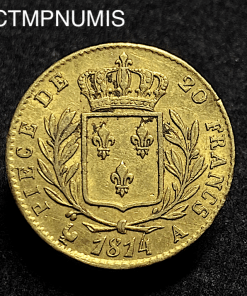 ,ROYALE,20,FRANCS,OR,LOUIS,XVIII,1814,