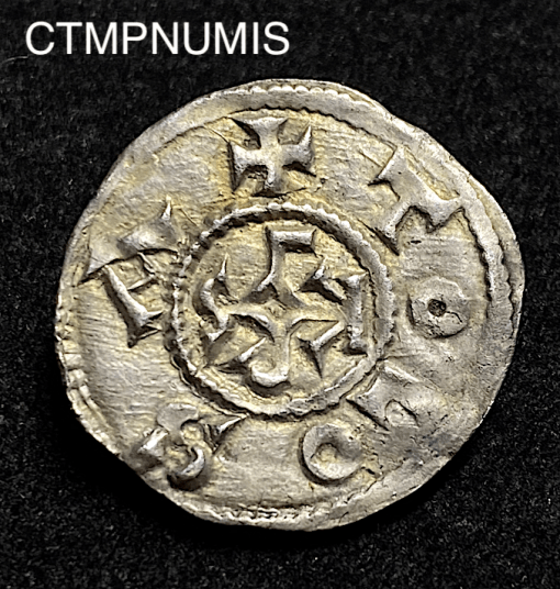 ,MONNAIE,DENIER,ARGENT,CHARLEMAGNE,TOULOUSE,