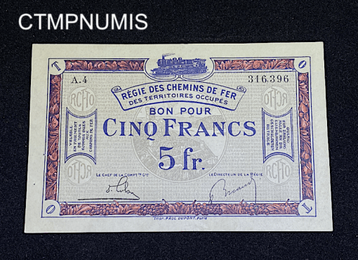 ,BILLET,5,FRANCS,TERRITOIRES,OCCUPES,1923,