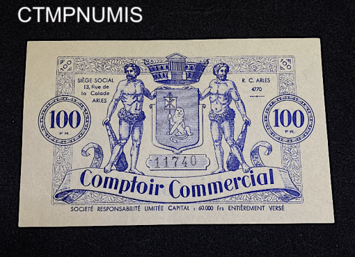 ,BILLET,10,100,FRANCS,COMPTOIR,ARLES,