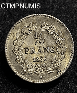 ,1/4,DE,FRANC,ARGENT,LOUIS,PHILIPPE,1836,