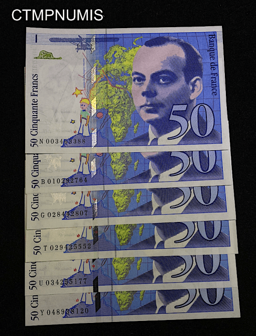 ,BILLET,50,FRANCS,SAINT,EXUPERY,1992,1999,NEUFS,