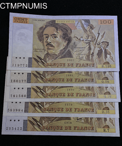 ,BILLET,100,FRANCS,DELACROIX,1978,1987,NEUFS,